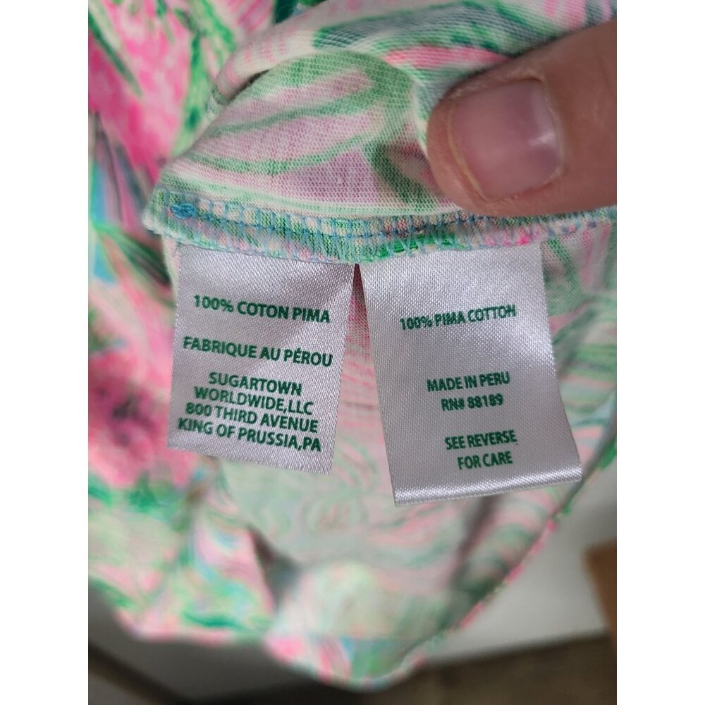 Lilly Pulitzer Belden Ruched Elbow Sleeve Dress Womens LG Floral Spring Preppy - Picture 6 of 9
